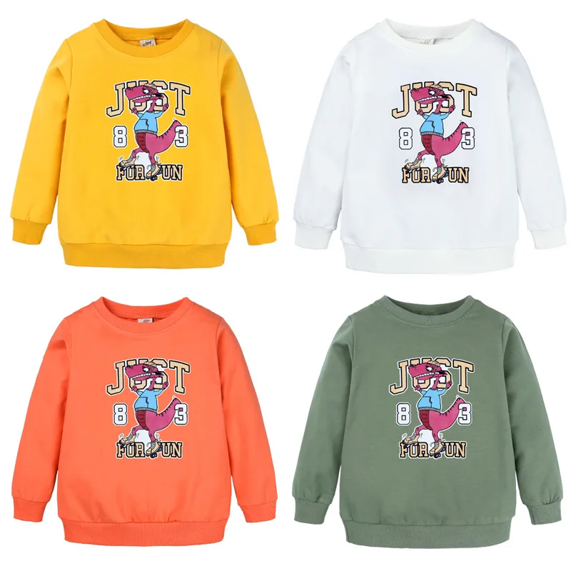 

Boys girls long sleeve teeshirt cartoon dinosaur print children fahsion tops cotton baby clothes wholesale 6 style