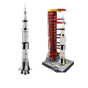 

37003 Creative Series 1969Pcs The Apollo Saturn V Launch Vehicle With Launcher Building Blocks Bricks Educational Toy 21309