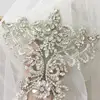 Rhinestone Crystal appliques, tulle crystale beading lace collar with Lace Backingfor Wedding Dresses Belt Bridal Cover up 15x20 ► Photo 3/6