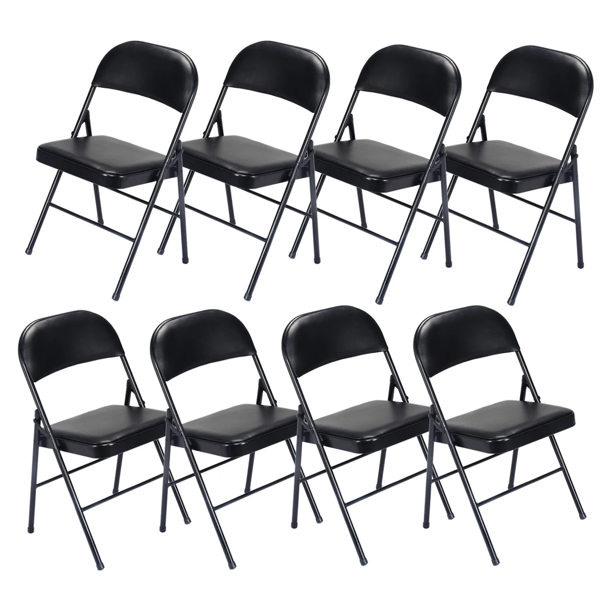 

4pcs (40 x 45 x 78)cm Elegant Foldable Iron & PVC Chairs School Chair for Convention Exhibition Black conference chair