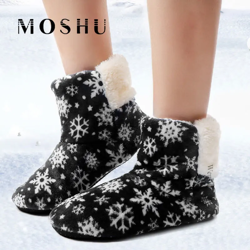 Модные тапочки; женские теплые Вьетнамки со снежинками; меховые шлепанцы; зимняя домашняя обувь; рождественские тапочки; мягкая обувь; Zapatos De Mujer