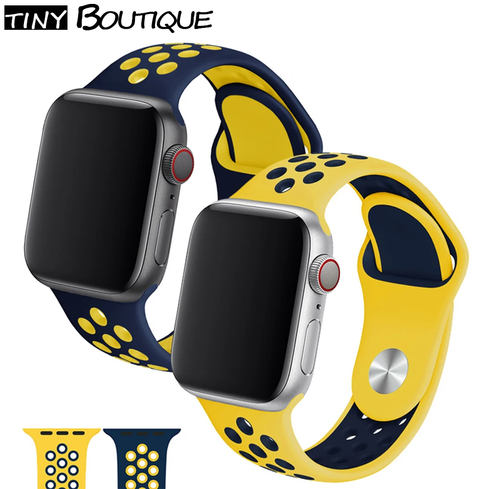 

For Apple Watch Series 5 4 3 2 Silicone Strap Band Bracelet 38mm 40mm 42mm 44mm Strap Rubber iwatch 4 3 2 Band Wristband