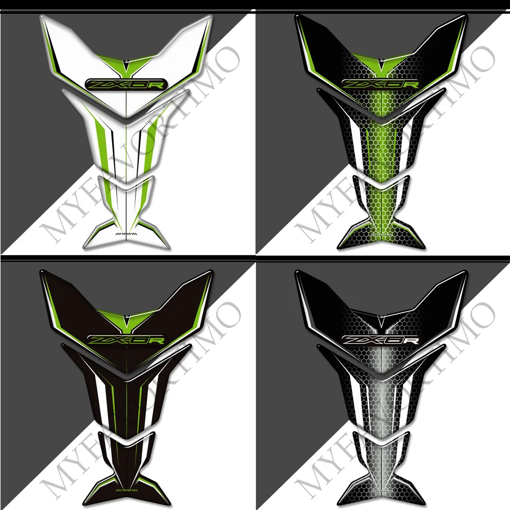 ZX-6R TankPad  3D ƼĿ ͻŰ  ZX6R ZX 6R ȣ ũ е Fairing Gas Knee Decal