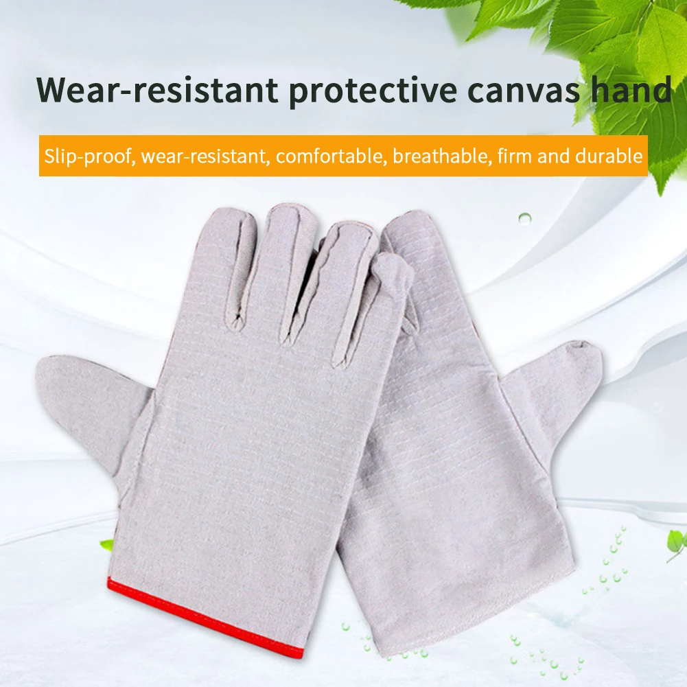 Canvas 24 Line Unisex Adult Protective Gloves Thickened Wear Resistant Working Multipurpose Welding Garden Safety Non Slip