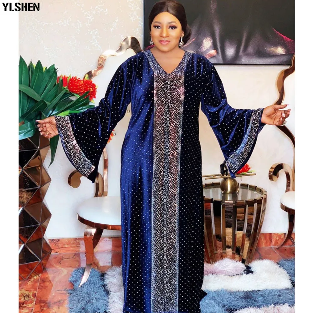 Plus Size African Dresses for Women Bazin Boubou Robe Africaine Femme Clothes Dashiki Long Abayas Muslim Dress Africa Clothing 03