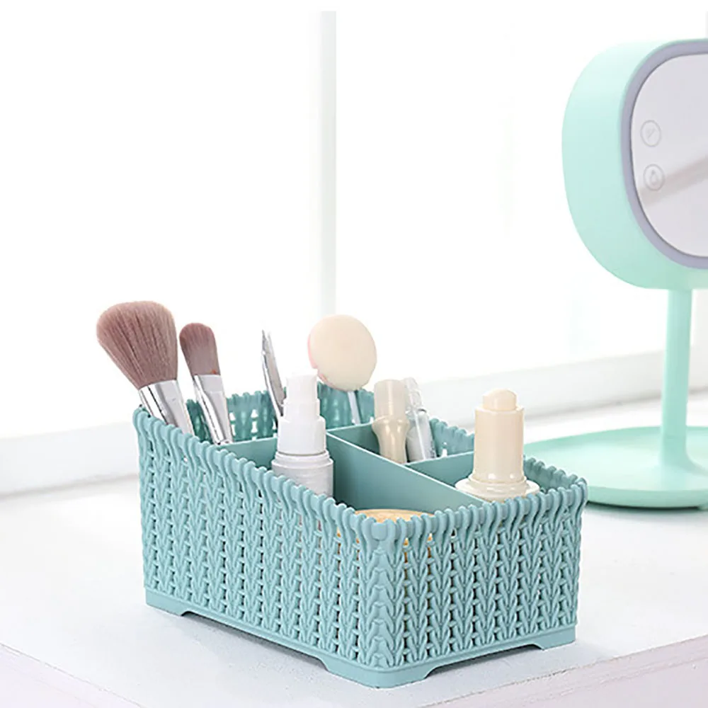 

Desktop Sundries Storage Box Makeup Organizer For Cosmetic Make Up Brush Storage Case Home Office Bathroom Storage Box