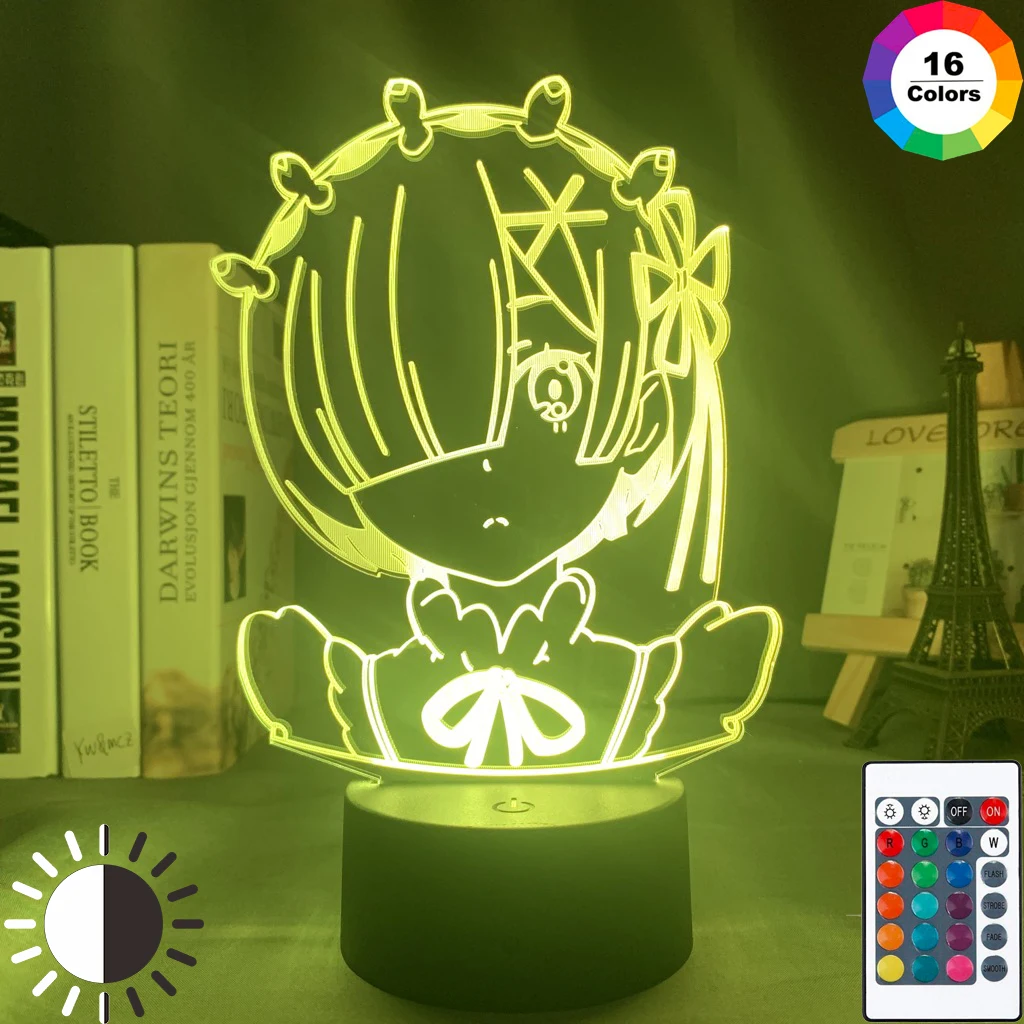 

Anime Rem Re Zero Figure Night Light Led Touch Sensor Color Changing Baby Nightlight for Bedroom Decor Desk 3d Lamp Manga Gift