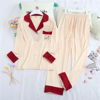 

Smmoloa New Printed Women Pijama Silk Pajama Women Silk Pyjama