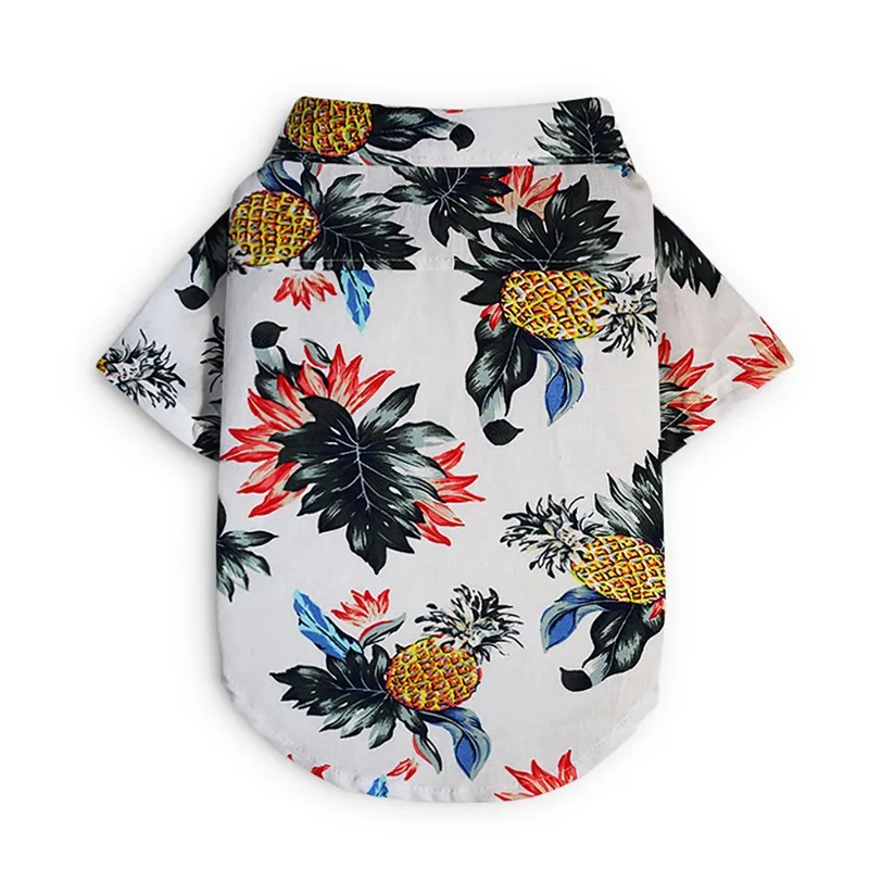 

2019 Summer Pet Travel Shirt Beach Shirt Dog Cute Print Hawaii Beach Casual Pineapple Short Sleeve Small Dog Cat Blouse
