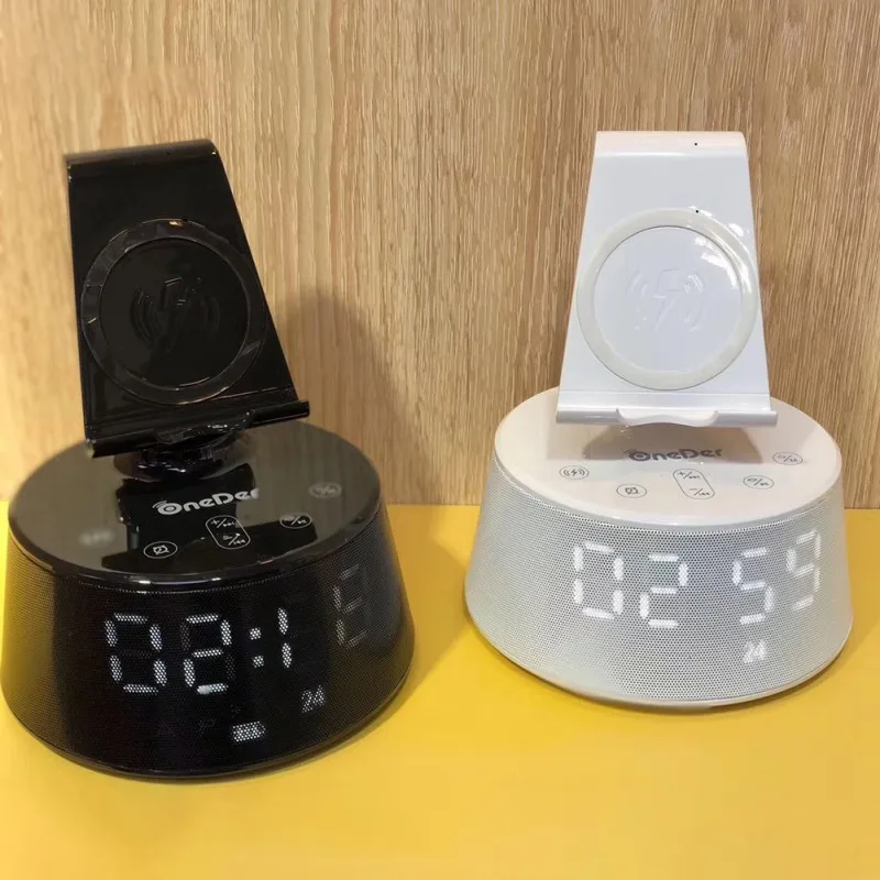 Bluetooth динамик Беспроводное зарядное устройство Подставка держатель телефона Беспроводная Bluetooth Звуковая коробка с микрофоном
