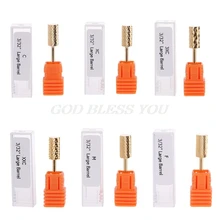 Твердосплавные сверла для ногтей с золотым покрытием для ногтей, акриловый гель для удаления салонного инструмента