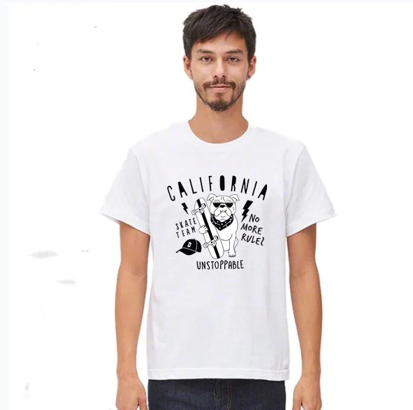 Новая модная футболка с собакой, мужские топы в стиле хип-хоп, Повседневная футболка с рисунком забавной собаки, Мужская Удобная хлопковая футболка - Цвет: 6