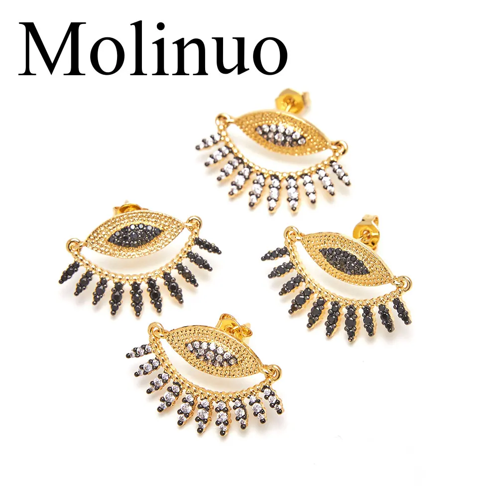 Molinuo earrings jewelry statement fashion devil eye shape inlaid cz female 2019 | Украшения и аксессуары
