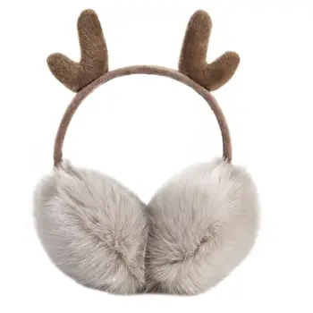 

M 2020 Autumn And Winter New Christmas Earmuffs Cute Plus Velvet Warm Windproof Antler Earmuffs Adjustable Earmuffs Ear Warmer