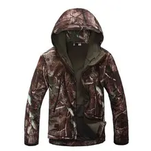 Мужская тактическая куртка из мягкой кожи флисовая ветровка с капюшоном водонепроницаемая камуфляжная охотничья одежда