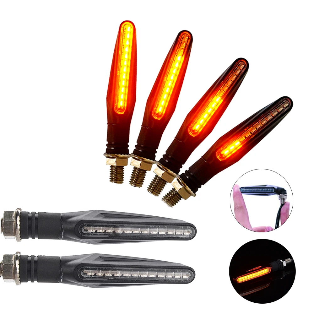 

4PCS 12v Motorcycle LED Turn Signals Stop Light Flowing Water Stop Light Motorcycle Flasher Signal Lights Brake Indicators Light