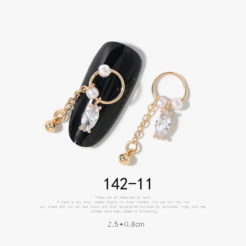 2 шт. 3D металлические циркониевые украшения для дизайна ногтей японские украшения для ногтей высокое качество циркониевые хрустальные маникюрные циркониевые алмазные подвески - Цвет: 142-11