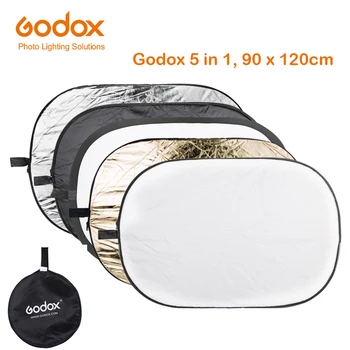 

Godox 5 in 1 60*90cm Background Board Round Rectangle Reflector Collapsible Lighting Diffuser Disc Black Silver Gold White Godox