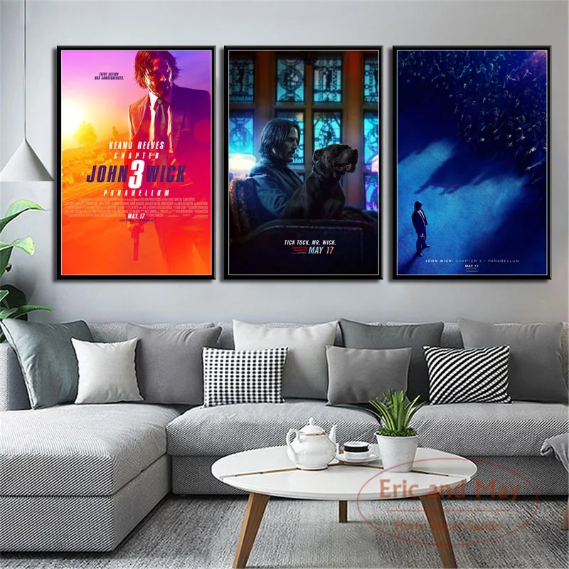 John Wick 3 Parabellum Movie Series Canvas Painting Posters And Prints Pictures On The Wall Modern Decorative Home Decor Tableau | Дом и сад