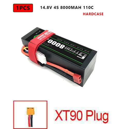 DXF Lipo батарея 4S 8000mah 8400mah 14,8 V 110C 220C Hardcase для 1/8 1/10 масштаб Электрический радиоуправляемый Багги Truggy гусеничный автомобиль - Цвет: 1PCS4S8000HARDXT90
