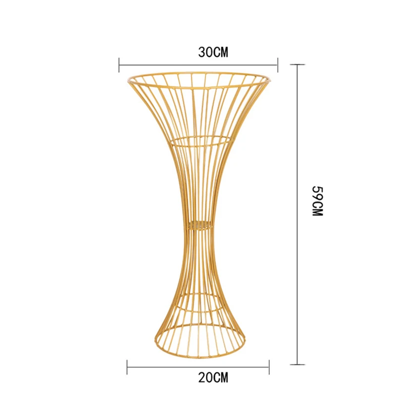 Железная Цветочная подставка, ваза, свадебные реквизиты, кованый искусственный цветочный стол, Центральные элементы, дорога, цветочный шар, ваза, свадебное украшение - Цвет: A gold