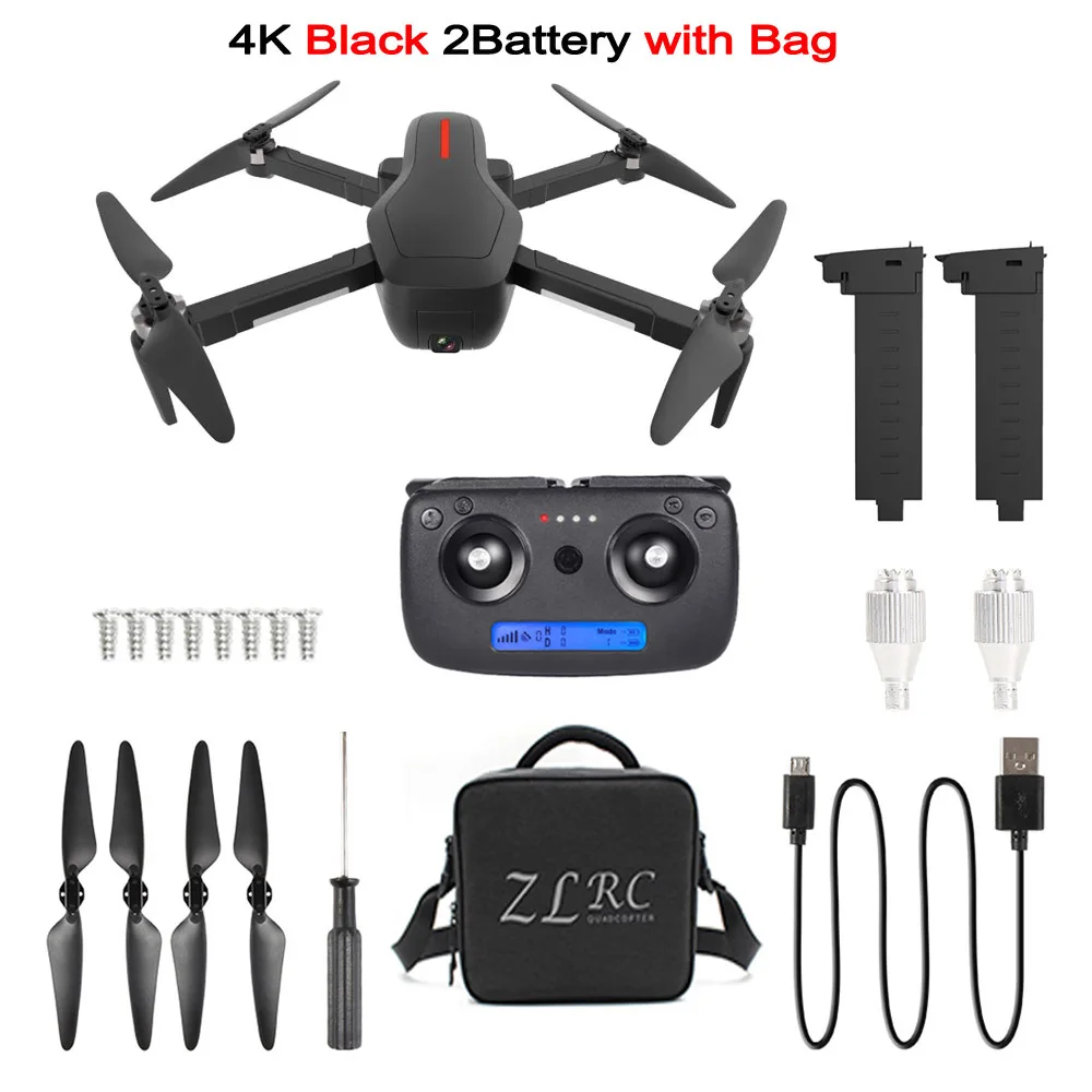 W10 4K 2BAT Bag B Teeggi W10 gps 5G wifi Радиоуправляемый Дрон FPV Бесщеточный Квадрокоптер с 4K Ультра четкой камерой селфи складные дроны RTF VS F11 CG033 H117 - Цвет: W10 4K 2BAT Bag B