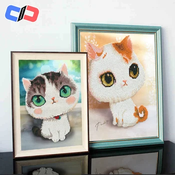 

Cat Part Round Stones Cartoon 5d Diamond Painting Diamond Embroidery Rhinestone Picture Diamond Mosaic Dimond Needlework