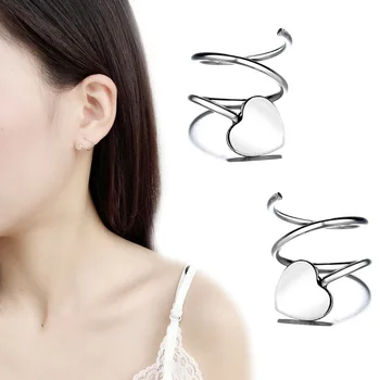 

925 Sterling Silver Star Heart Charm Stud Earrings For Women Wedding Gift pendientes brincos EH1222