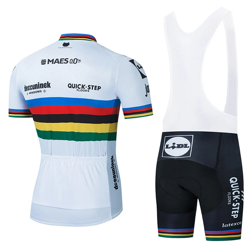 2021 Champion QUICK STEP Cycling Team Jersey Bike Shorts Set Ropa Ciclismo MenS MTB Summer Pro Bicycling Maillot Bottom Clothing