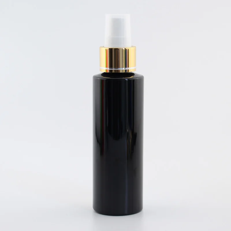 50 шт./лот пустой прозрачный для духов спрей бутылка 100 мл прозрачная пластиковая бутылка с золотом алюминиевый насос для мелкодисперсного разбрызгивателя контейнер - Цвет: Black Bottle White