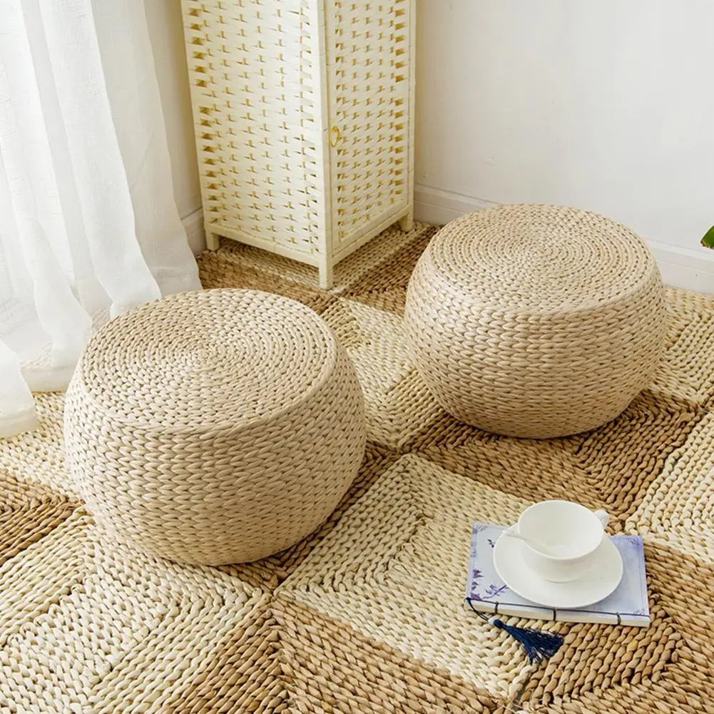 Натуральная тканая ткань трава футон подушка для пола ручной работы плетеная солома зафу Йога, медитация коврик татами подушка