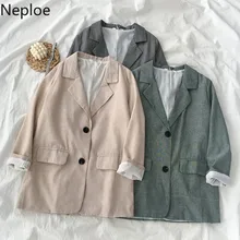 Neploe/Корейский модный однобортный женский пиджак с зазубренным воротником и Блейзер Женский Повседневный костюм пальто осенняя верхняя одежда