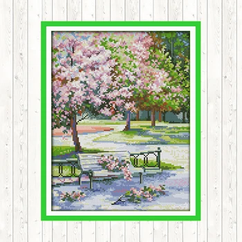

The Spring In The Park Patterns Chinese Cross Stitch Set Embroidery Needlework Kits Counted 14CT 11CT Printed on Canvas DIY DMC