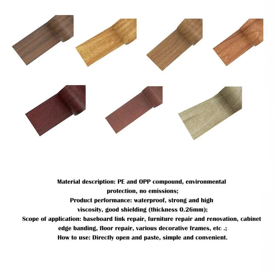 SEIWEI Repair Tape, Realistic Wood Grain Floor Tape Self Adhesive Duct Tape, Waterproof Furniture Door Frame Tape For Decor Baseboards Floor Scratch Restoration 5.7cmx4.57m, 1 Roll, Dark Brown