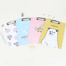 Милый Кот медведь А4 планшет для бумаг Kawai клубника папка клип доска Блокнот корейский канцелярские принадлежности офисные школьные принадлежности
