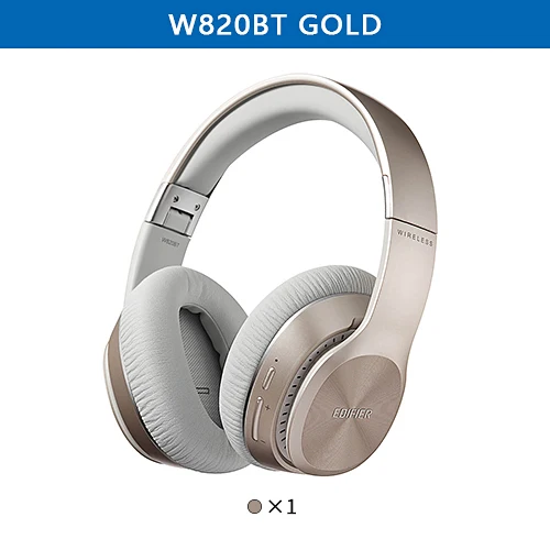 W820BT Gold EDIFIER W820BT Bluetooth наушники технология CSR складные дизайнерские беспроводные наушники двойные батареи до 80 часов время воспроизведения - Цвет: W820BT Gold