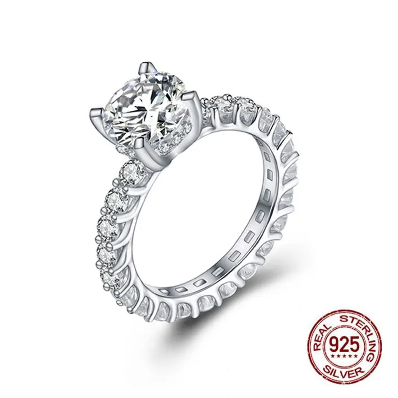 2.0CT 8 мм классическое созданное муассанит обручальное кольцо для женщин 100%