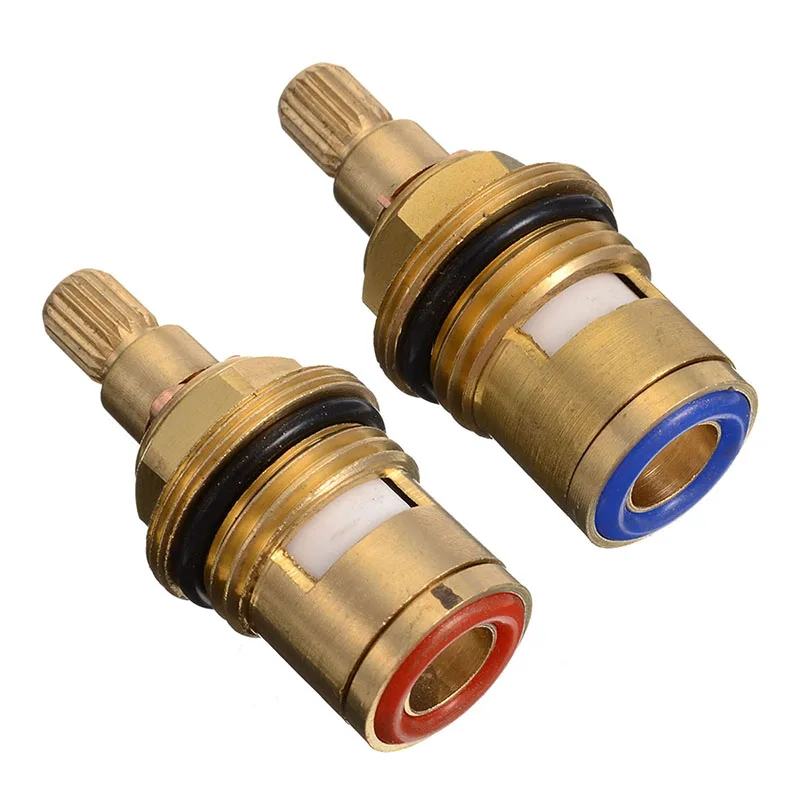 

1 Pair Replacement Valves Ceramic Tap Valve For Bathroom Hardware Accessories Faucet Cartridges 20 Teeth 1/2 Thread