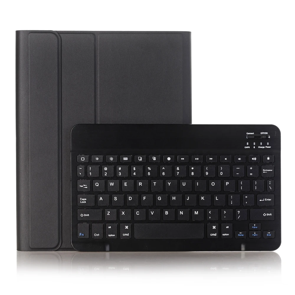 Black Для нового iPad 10,2 чехол с клавиатурой с карандашом для iPad 7-го поколения Bluetooth Русский Испанский чехол для клавиатуры - Color: Black
