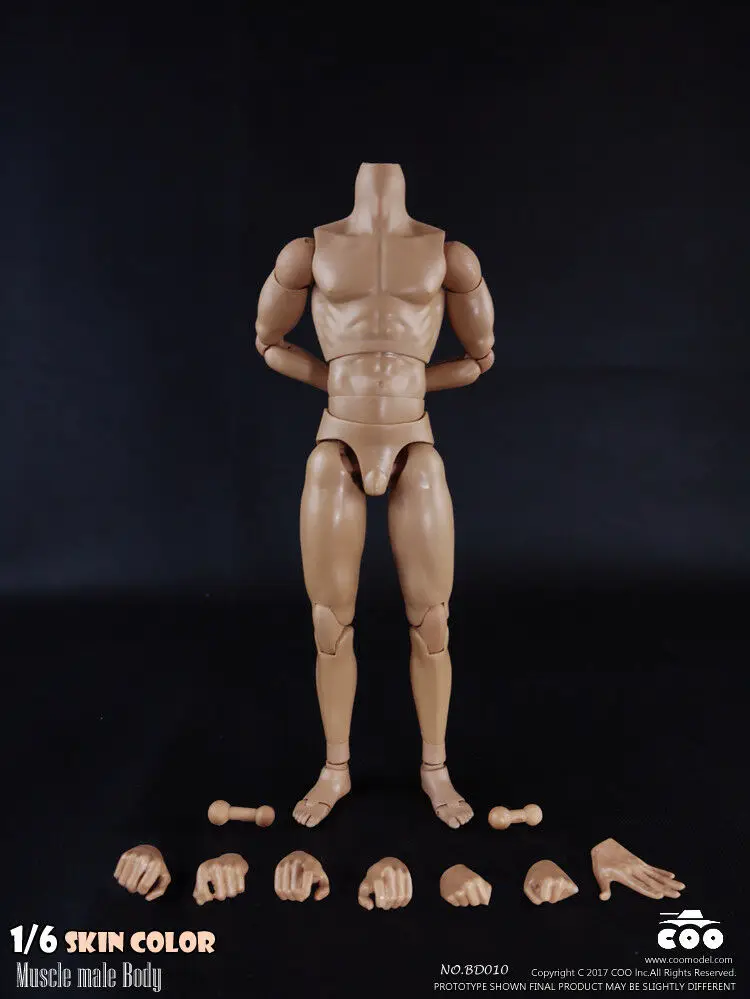 ZC Toys 1/6 Muscular Figure Body Seamless Arms 3.0 Fit 12" Hot Toys Head