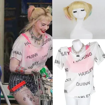 

Movie Birds of Prey Harley Quinn Suicide Squad cosplay costume Cosplay Prop necklace wig