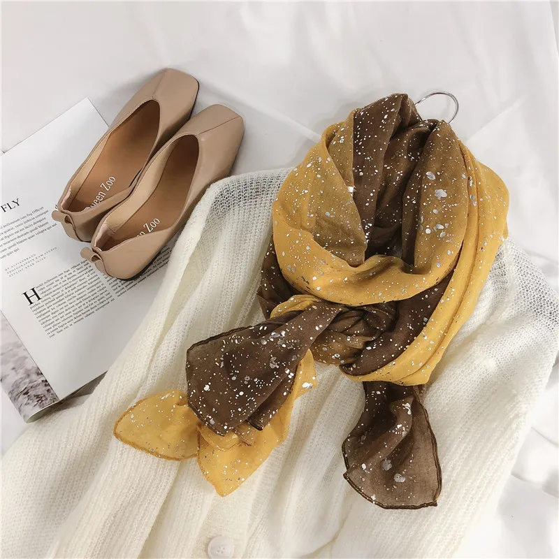 Foulard femme роскошный бренд градиентный шарф женский осенне весенний японский стиль