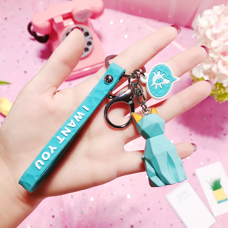 2019 New Fashion Cute Dinosaur Keychain Key Ring Fashion Cartoon PU Key Chain Creative Car Bag Phone Key Ring (10)