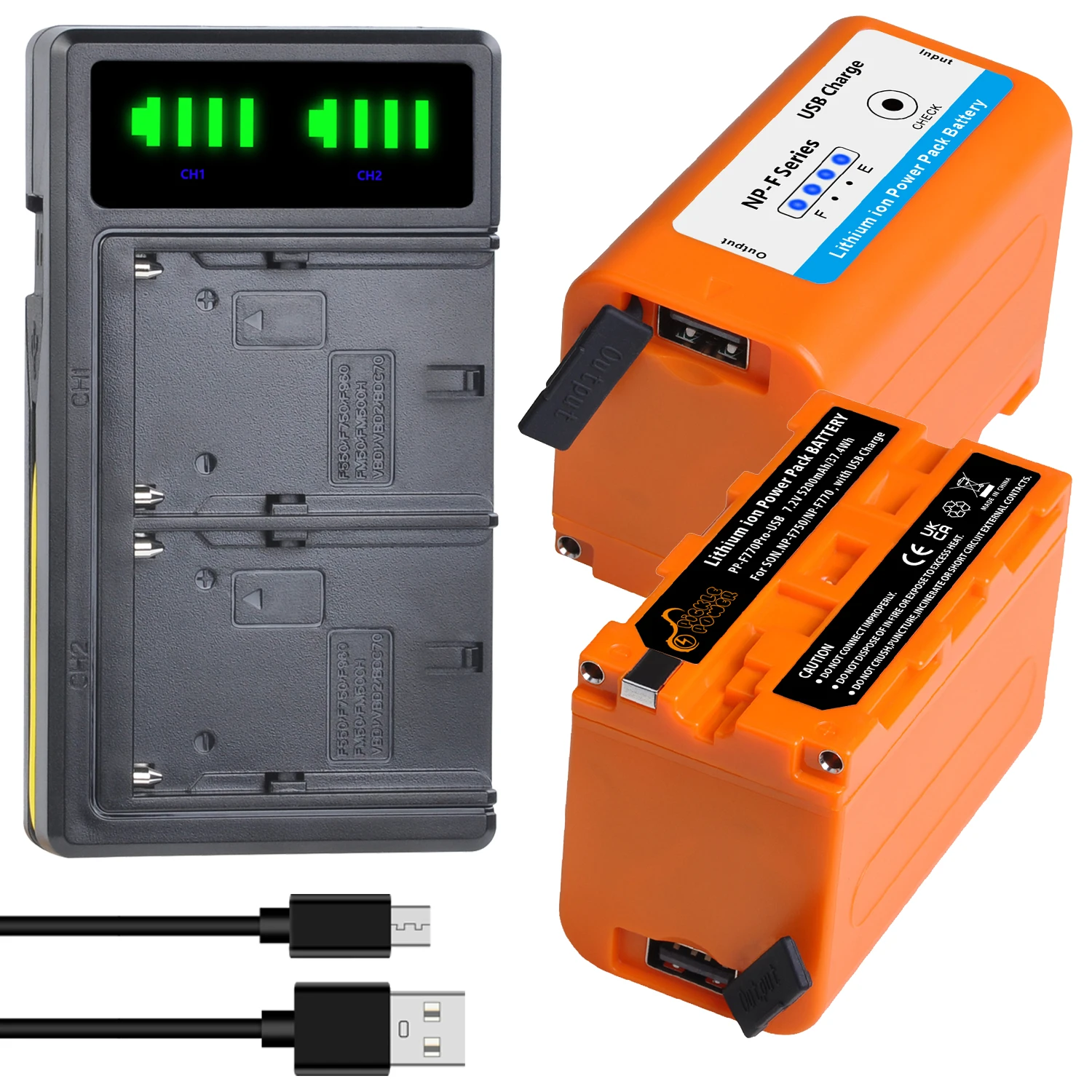 Batteria PATONA PREMIUM NP-F750 5200mAh Per Sony - Doppio Pack Con LED - Foto 6