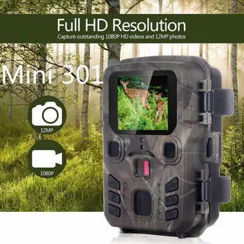 

Mini 301 Trail Camera Hunting Game 12MP 1080P Outdoor Wildlife Scouting Hunting Camera 1.9 in with PIR Sensor 0.45s Fast Trigger