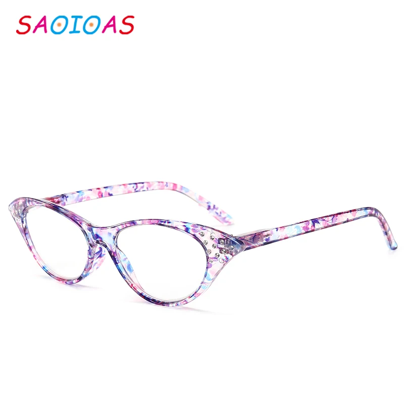 SAOIOAS очки для чтения «кошачий глаз» Для женщин Легкий пресбиопические очки для чтения 1,0 1,5 2,0 2,5 3,0 3,5 4,0 дальнозоркости