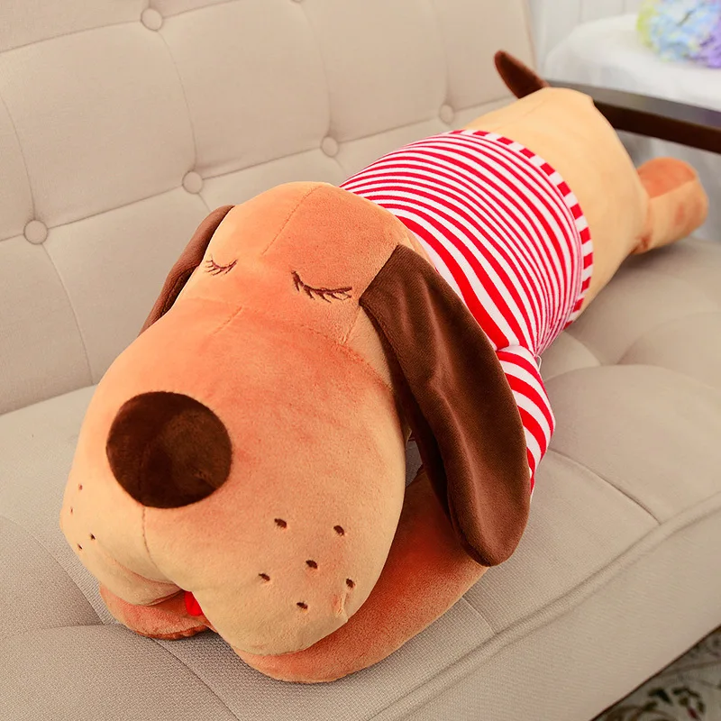 

Sitting Dog Stuffed Doll Large Size Dog Pajama Bolster Doll Children Birthday Gift GIRL'S