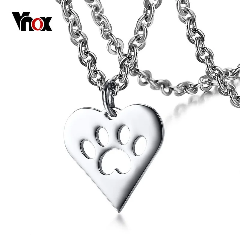 Женское Ожерелье Vnox милое ожерелье из нержавеющей стали с принтом в виде лапы и