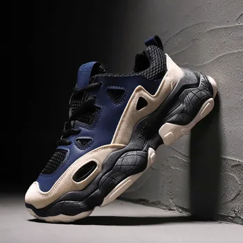 

Men Vulcanized Shoes Chunky Sneakers Lace-up Men Casual Shoes Platform Shoes Men Sneakers Breathable Male Shoes Adult Footwear