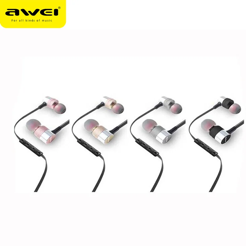 

Awei ES 20TY In-Ear Heavy Bass Noise Isolating with Microphone Universal Earphone Earbuds Handsfree with 1.2m line Headset